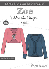 Papierschnittmuster Cardigan Zoe Kinder Fadenkäfer